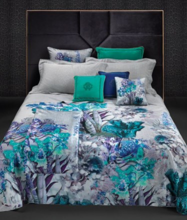 Постельное белье 2 спальное евро макси Roberto Cavalli UNDERSEA blue 001