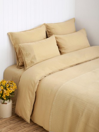 Простыня на резинке 180х200х30 Bovi (LB) Linen горчичная