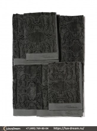 Набор полотенец 2 шт Roberto Cavalli Logo темно-серый