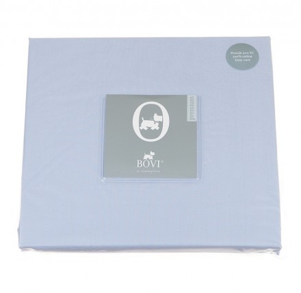 Простыня на резинке 180х200х30 Bovi Весенний сад голубая