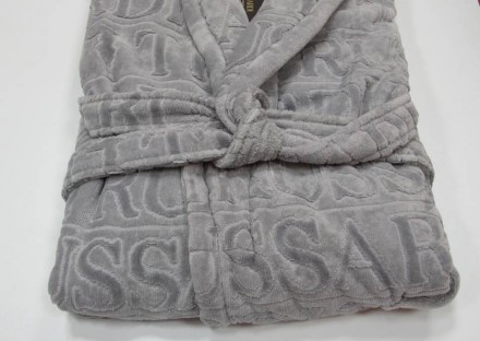 Халат велюровый Trussardi Overlogo Grey 004 серый