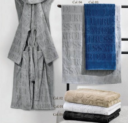 Халат велюровый Trussardi Overlogo Grey 004 серый