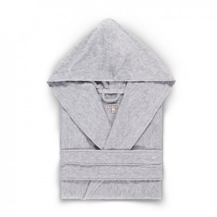 Халат хлопковый Hamam ASH Light Hooded Light Grey
