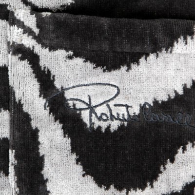 Халат велюровый Roberto Cavalli Zebra черный