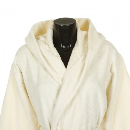 Халат велюровый Roberto Cavalli Logo слоновая кость