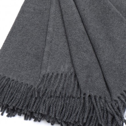 Плед 140x200 Schoner Wohnen Basics dunkelgrau