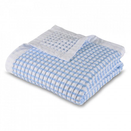 Плед 130x180 L'appartement Sonia waffle белый с голубым