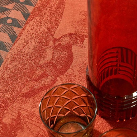 Скатерть 175х250 Le Jacquard Francais FORET ENCHANTEE orange