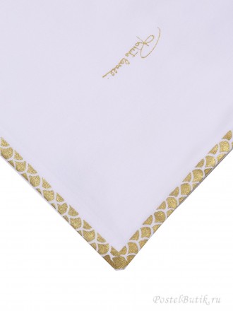 Постельное белье 2 спальное Roberto Cavalli Gold белое