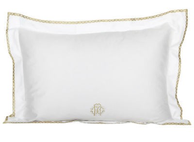 Постельное белье 2 спальное Roberto Cavalli Gold белое