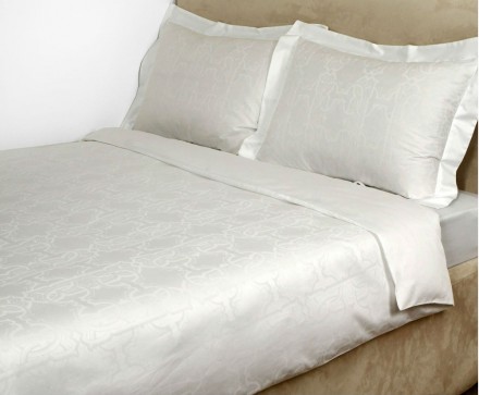 Постельное белье 2 спальное Roberto Cavalli Logo белое