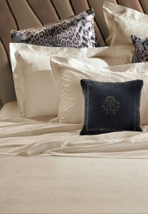 Постельное белье 2 спальное евро Roberto Cavalli Logo beige 002