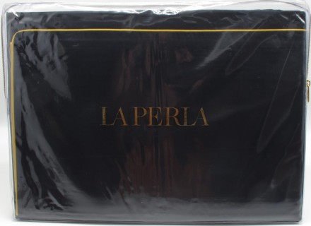 Постельное белье 2 спальное евро La Perla ACCORDI Q nero-oro черное