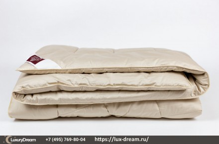 Одеяло пуховое теплое 200х200 German Grass Almond Camel Grass