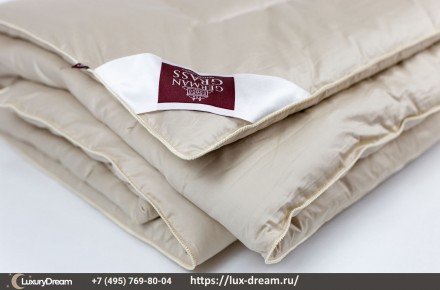 Одеяло пуховое теплое 200х200 German Grass Almond Camel Grass