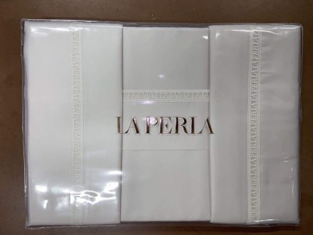 Постельное белье 2 спальное евро La Perla 600TC LA PERLA A bianco белое