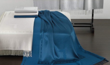Плед 130x180 Trussardi NEW BORDER STITCH U40 Blu синий