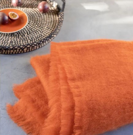 Плед 140x180 Brun De Vian-Tiran MOHAIR TANGERINE