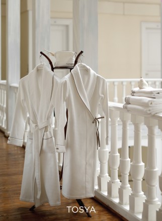 Халат Hamam Tosya белый/коричневый