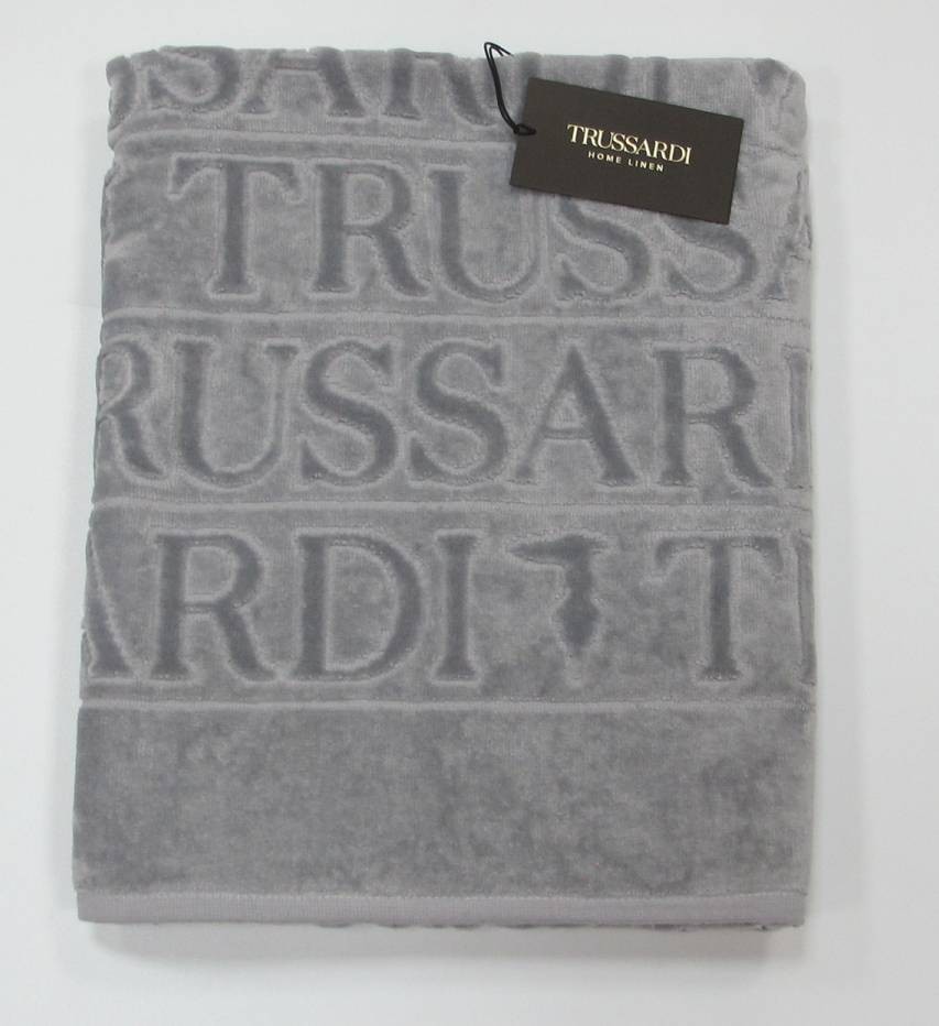 Полотенце 95x150 Trussardi Overlogo 004 Grey серое