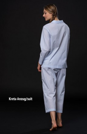 Пижама Celestine KRETA SUIT белая с голубым