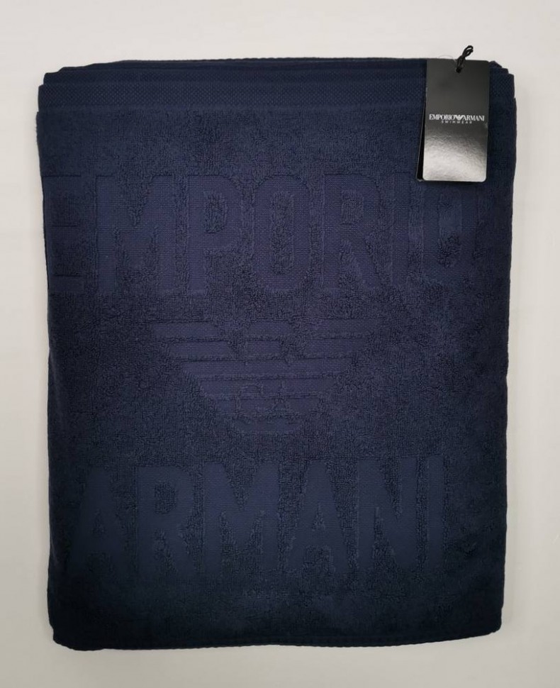 Полотенце 100x170 Emporio Armani MARE navy blue темно-синее 