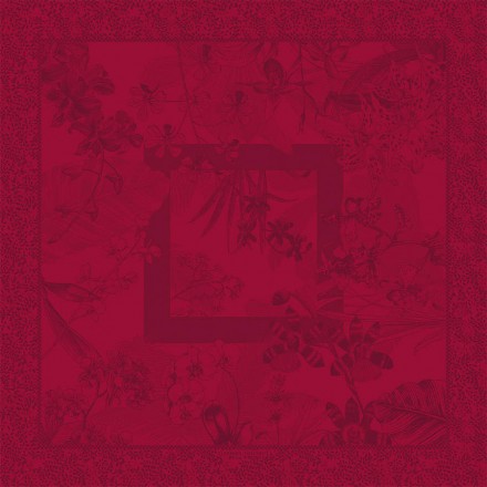 Скатерть 180х309 Garnier-Thiebaut ORCHIDEES BORDEAUX 