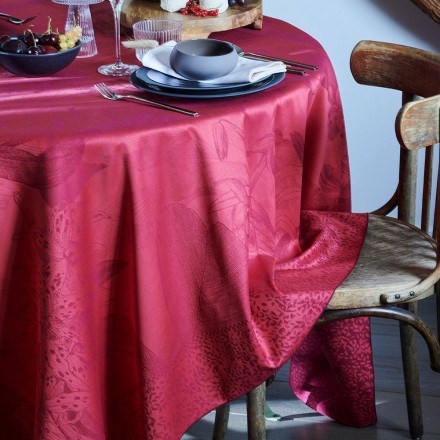 Скатерть 180х309 Garnier-Thiebaut ORCHIDEES BORDEAUX 