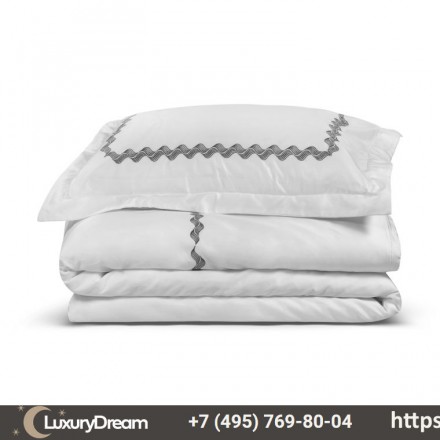 Пододеяльник 240x220 Hamam Wave Sateen white/dark grey бел/т.серый