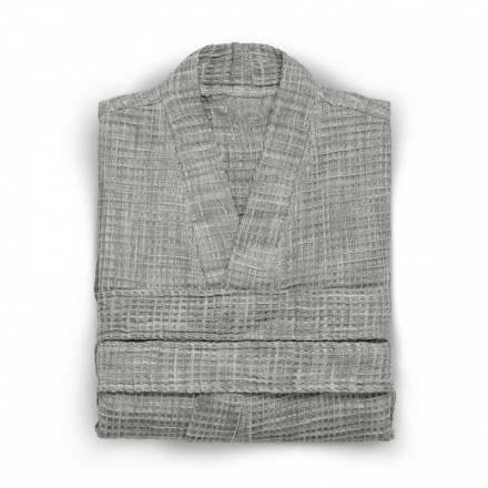 Халат вафельный Hamam Marble Opal Grey бело-серый