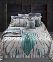 Постельное белье 2 спальное евро Roberto Cavalli TIGRESSE blue 001