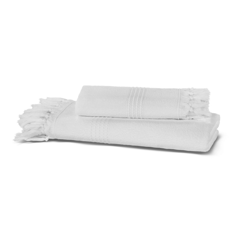 Полотенце 100х150 Hamam Meyzer Tassels белое