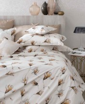 Постельное белье 2 спальное евро Blumarine MONTPELLIER белое с бежевым