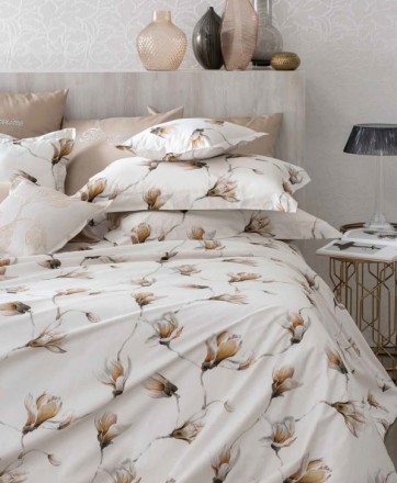 Постельное белье 2 спальное евро Blumarine MONTPELLIER белое с бежевым