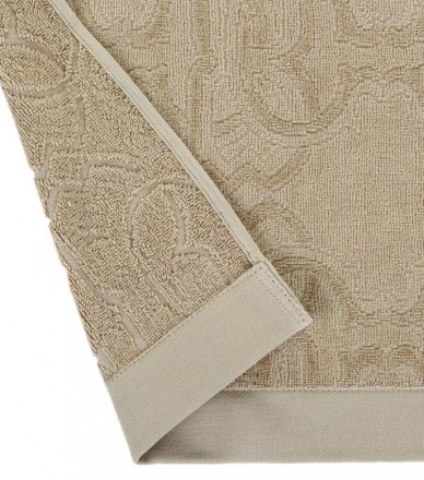 Полотенце 100х150 Roberto Cavalli LOGO бежевое