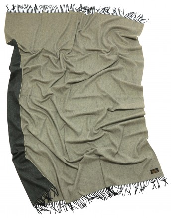 Плед шерстяной 130х180 Lamcash Vale Black it Natural