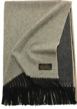 Плед шерстяной 130х180 Lamcash Vale Black it Natural