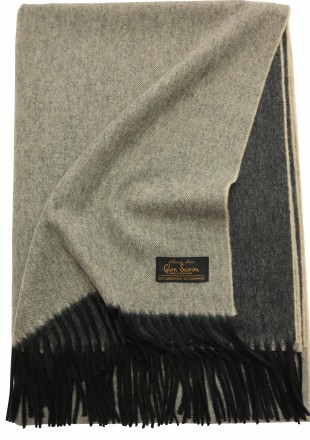 Плед шерстяной 130х180 Lamcash Vale Black it Natural