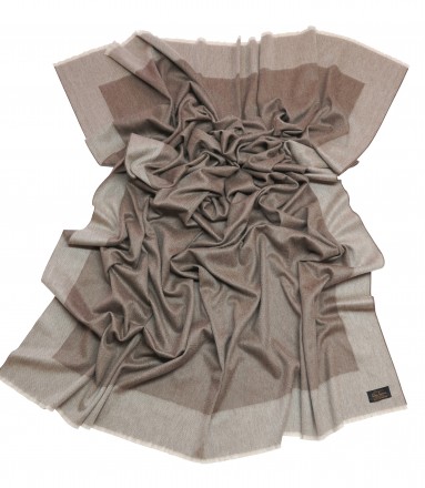 Плед кашемировый 150х200 Glen Saxon Border Sand Stone Mink