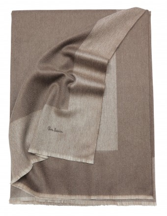 Плед кашемировый 150х200 Glen Saxon Border Sand Stone Mink