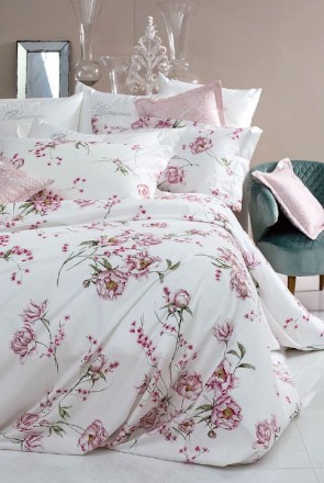 Постельное белье 2 спальное евро Blumarine ARMONIA 16 белый с красным