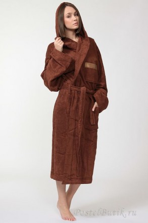 Халат махровый Trussardi Golf коричневый