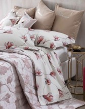 Постельное белье 2 спальное евро Blumarine MONTPELLIER белое с розовым