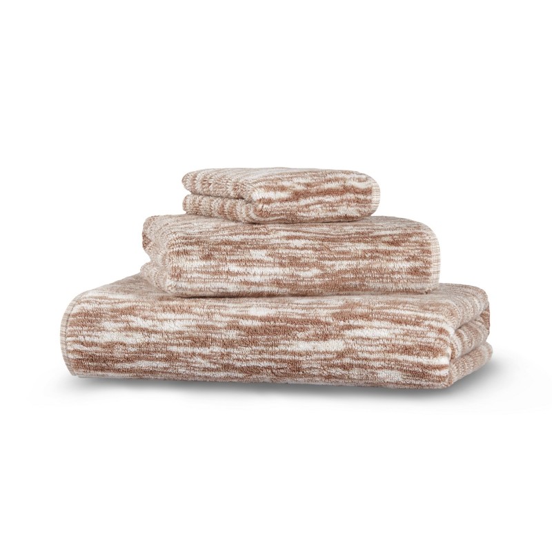 Полотенце 100х180 Hamam Marble белый-кофе с молоком