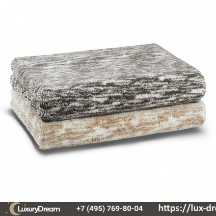 Полотенце 100х180 Hamam Marble белый-кофе с молоком