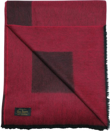 Плед кашемировый 150х200 Glen Saxon Border Black Carmine
