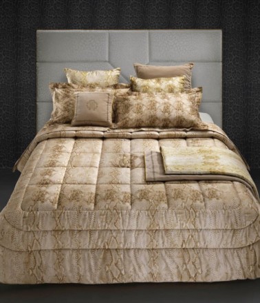 Постельное белье 2 спальное евро Roberto Cavalli SNAKE PYTHON 001 Gold