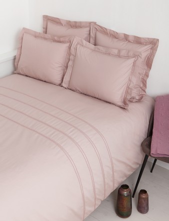 Простыня на резинке 200x200x30 Bovi Акцент нежно-розовая