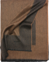 Плед кашемировый 150х200 Glen Saxon Border Black Camel