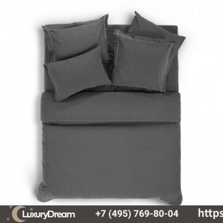 Наволочка декоративная 50x70 Hamam Heather earth темно-серый